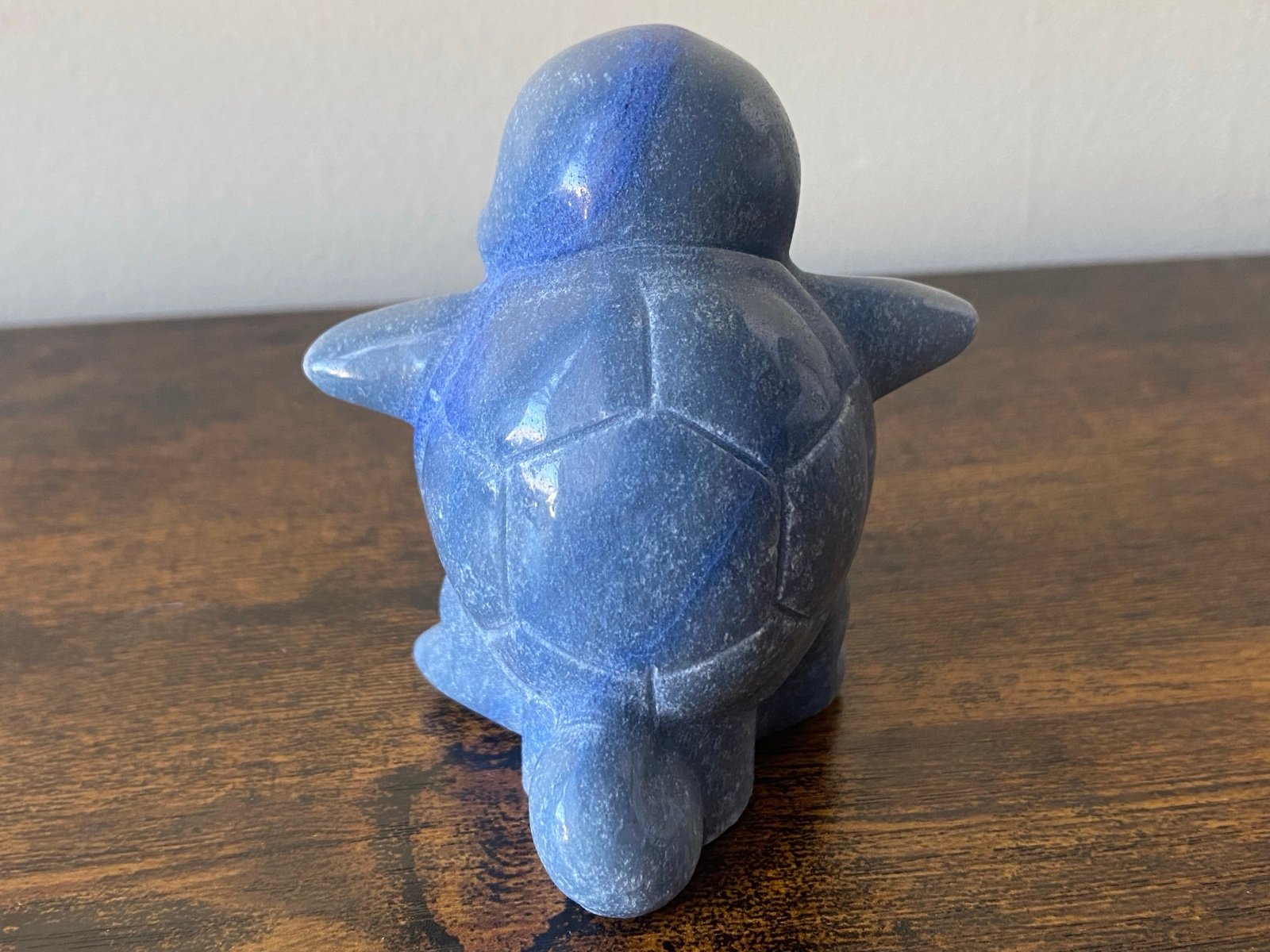 Natural Blue Aventurine Crystal Squirtle Pokemon Carving - detail