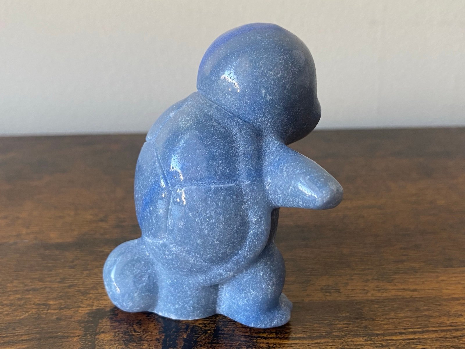 Natural Blue Aventurine Crystal Squirtle Pokemon Carving - detail