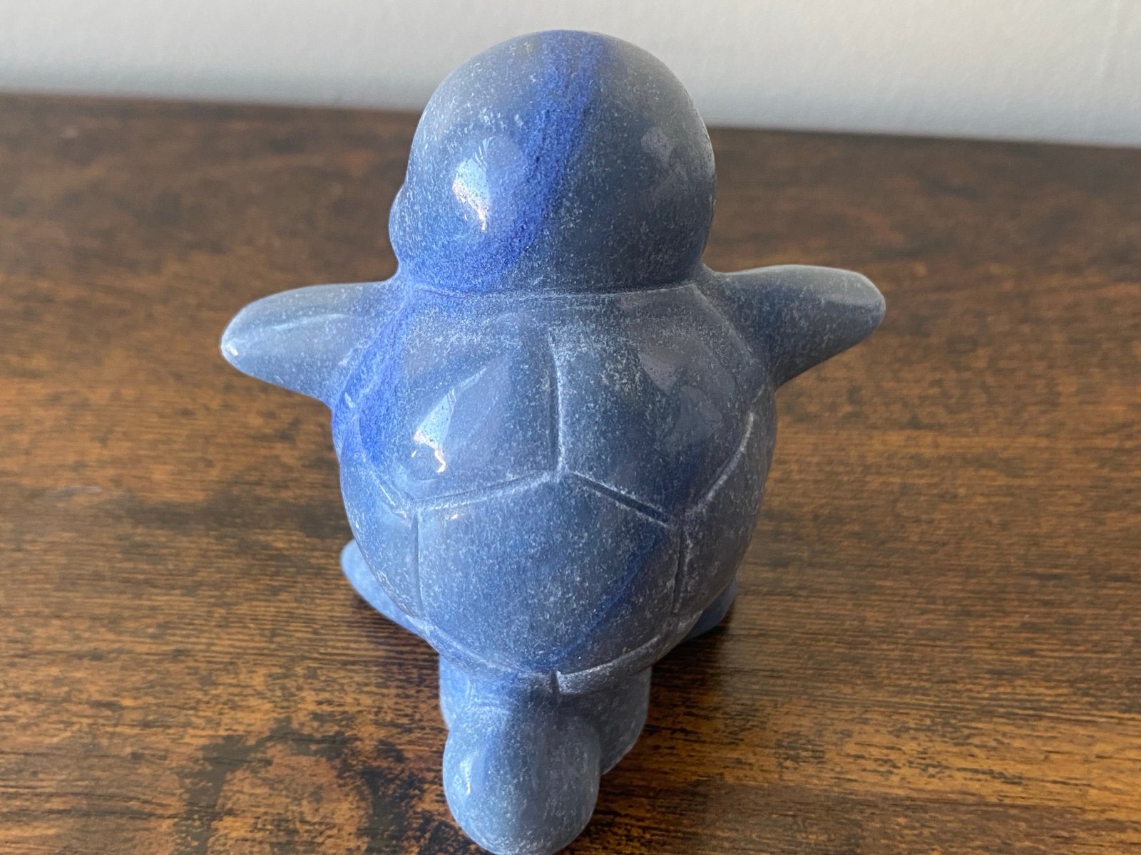 Natural Blue Aventurine Crystal Squirtle Pokemon Carving - detail
