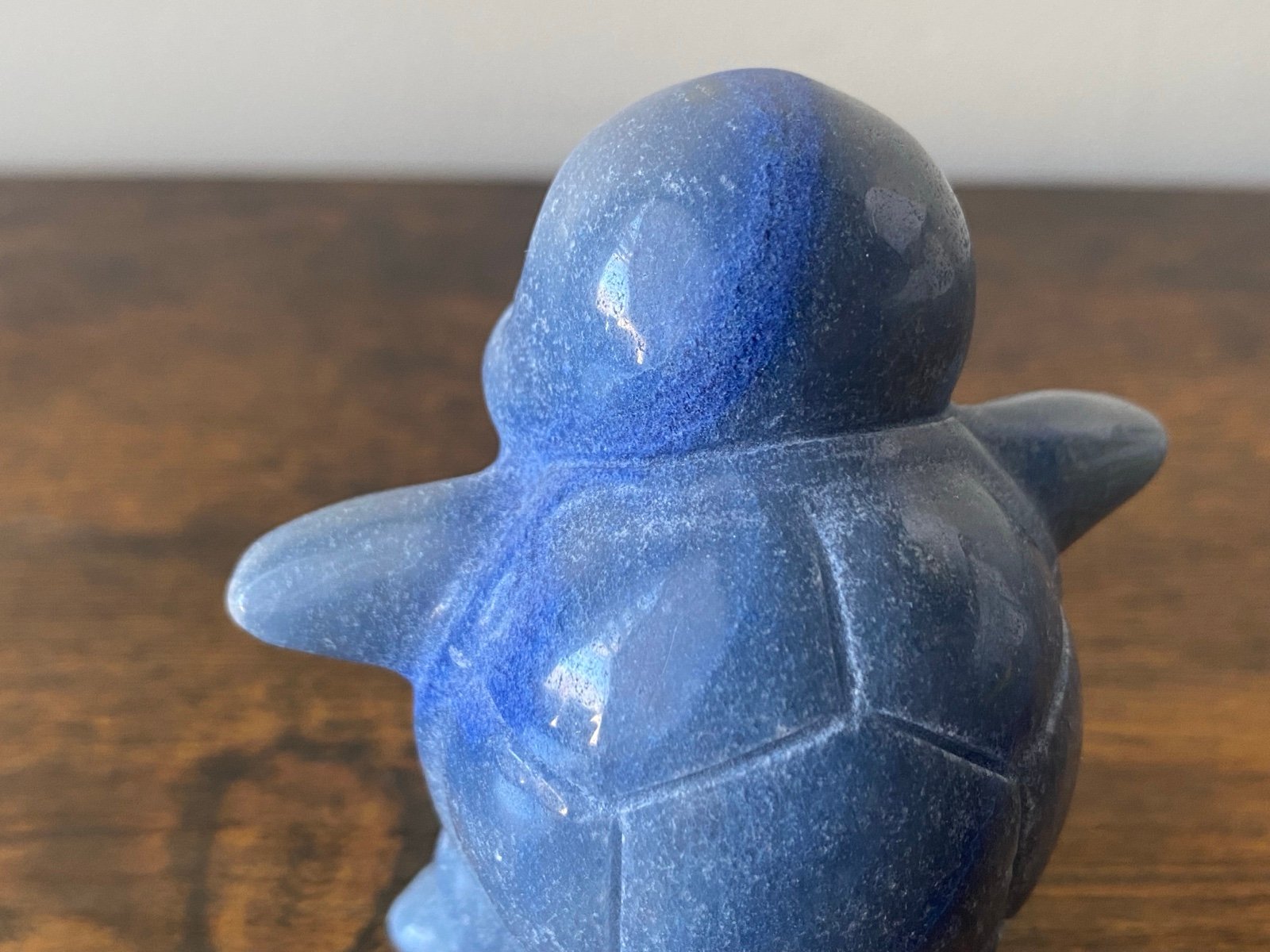 Natural Blue Aventurine Crystal Squirtle Pokemon Carving - detail