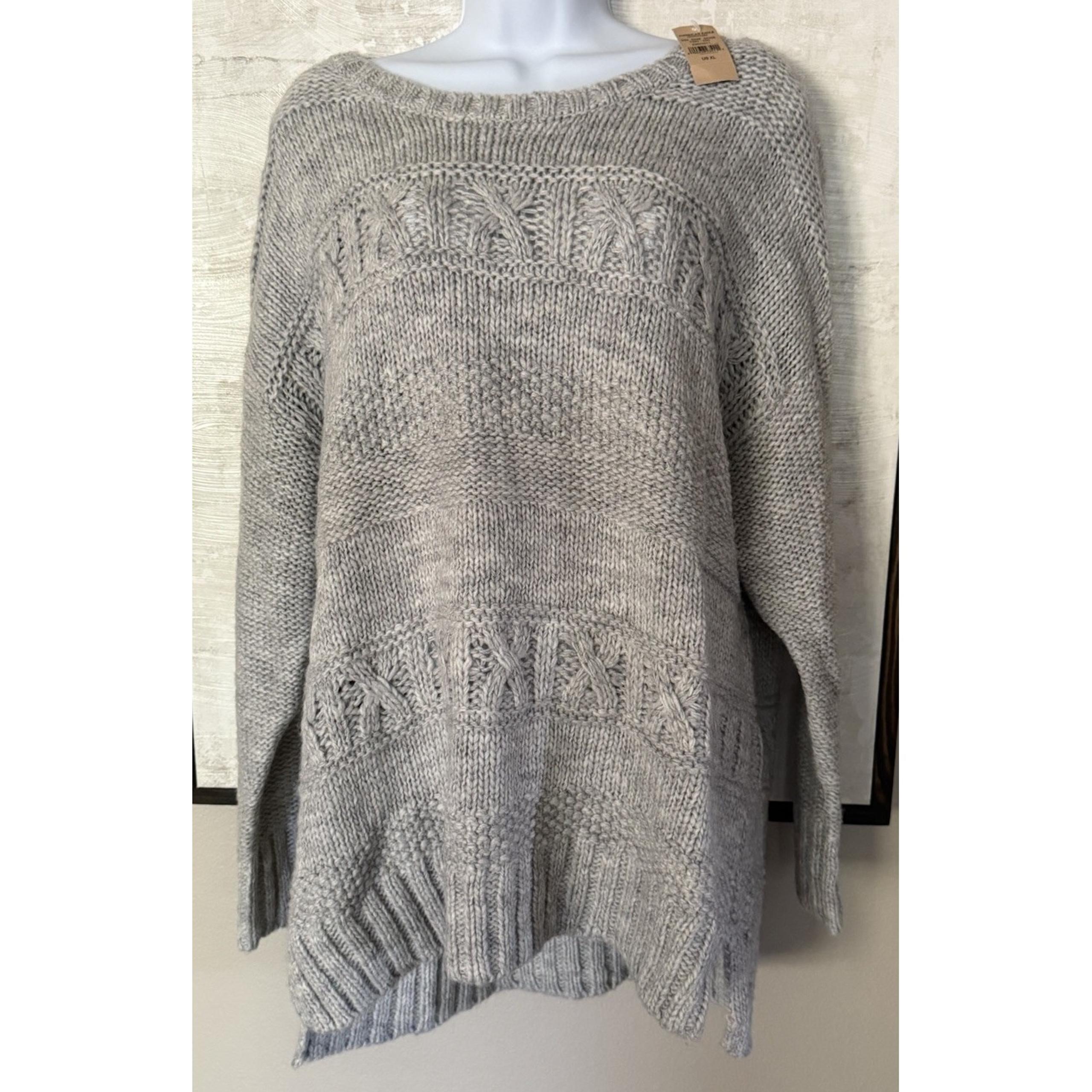 American Eagle Scoop Neck Oversized Sweater Women's XL Gray NEW w/ Tags!
