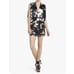 BCBGMAXAZRIA Black Combo River Draped Romper LS9C224/M371 Size XS