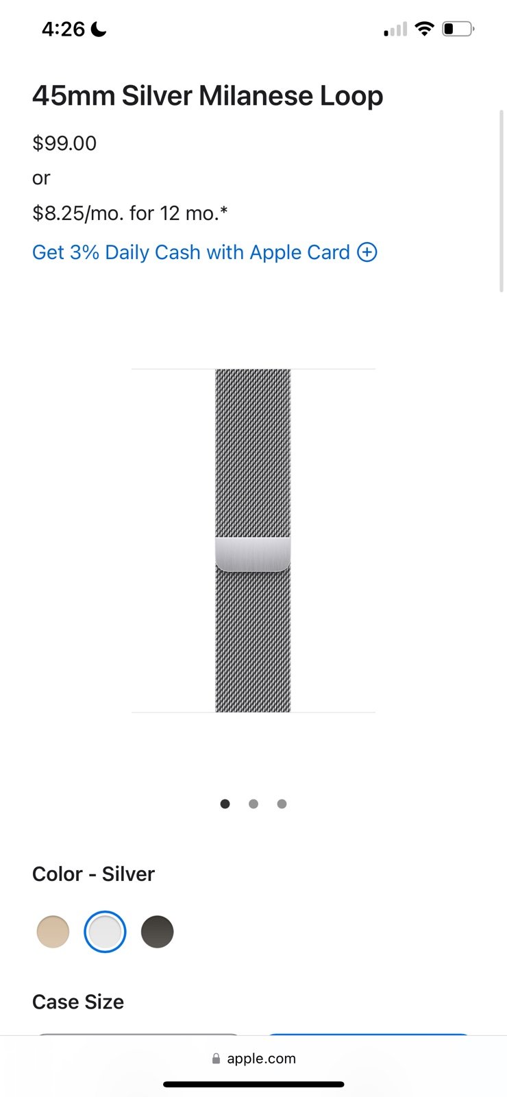 Apple Watch 45mm Milanese band