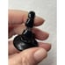 carved Bakelite Vtg Ring white compass rose on black chunky segmented stretchy