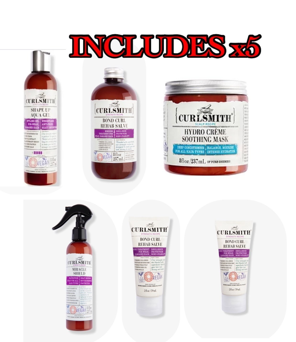 Curlsmith Hair Care Bundle of 5 ITEMS ! NEW
