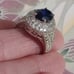 Size 7 blue sapphire labculture diamond 925 sterling ring