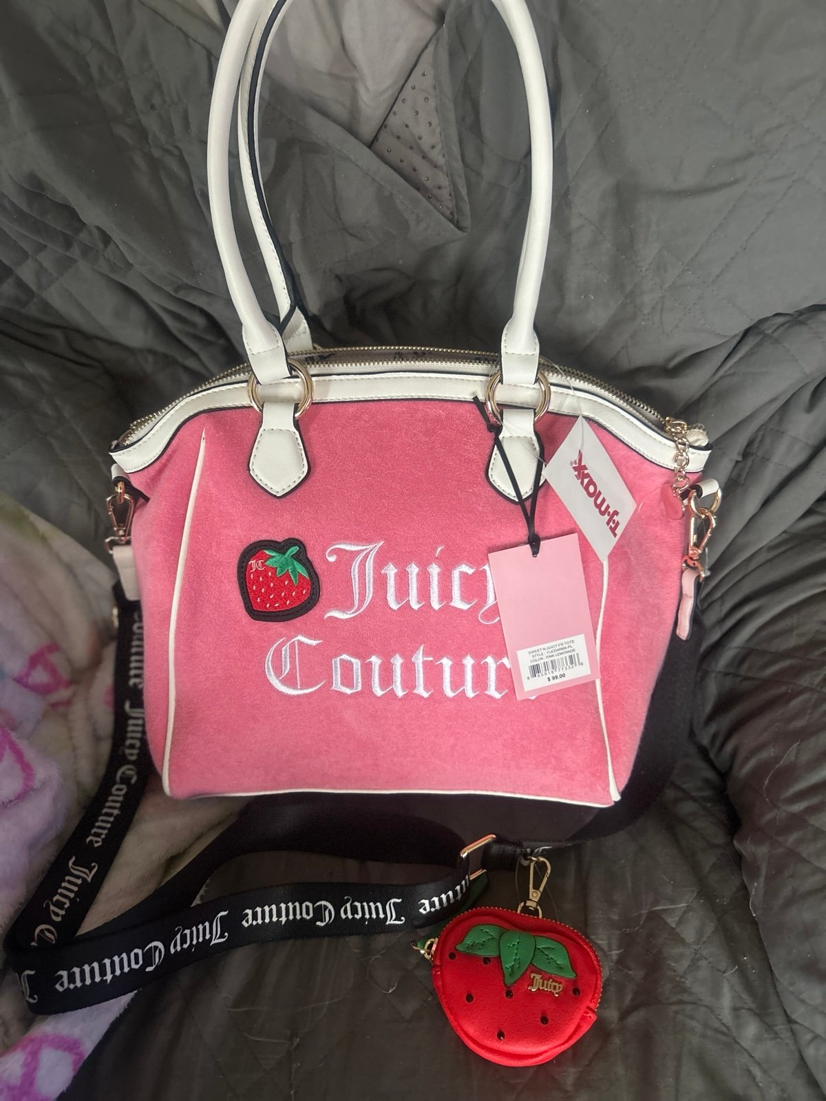 Juicy couture pink strawberry tote
