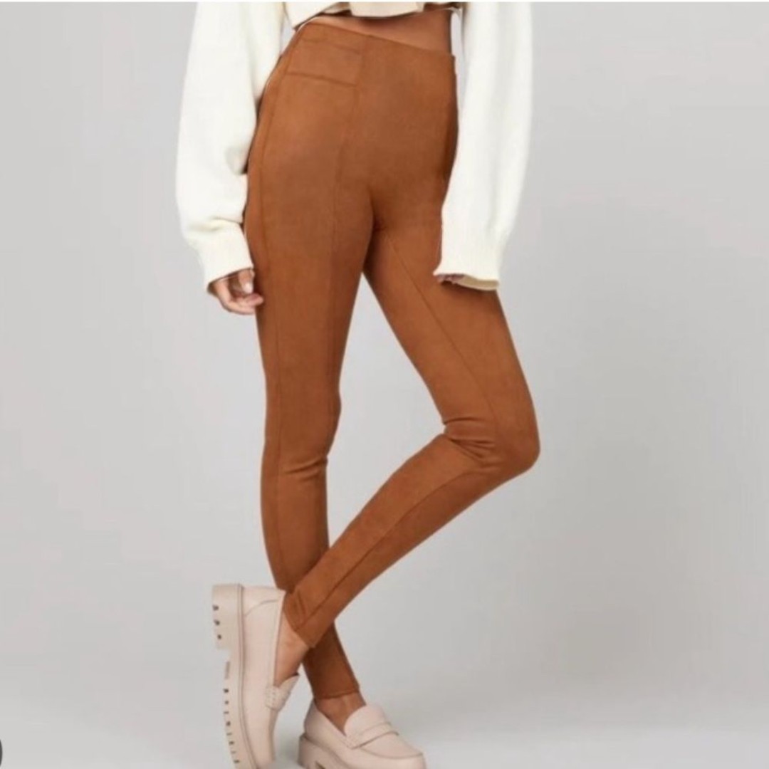 Spanx Faux Suede Leggings in Rich Caramel Size Medium
