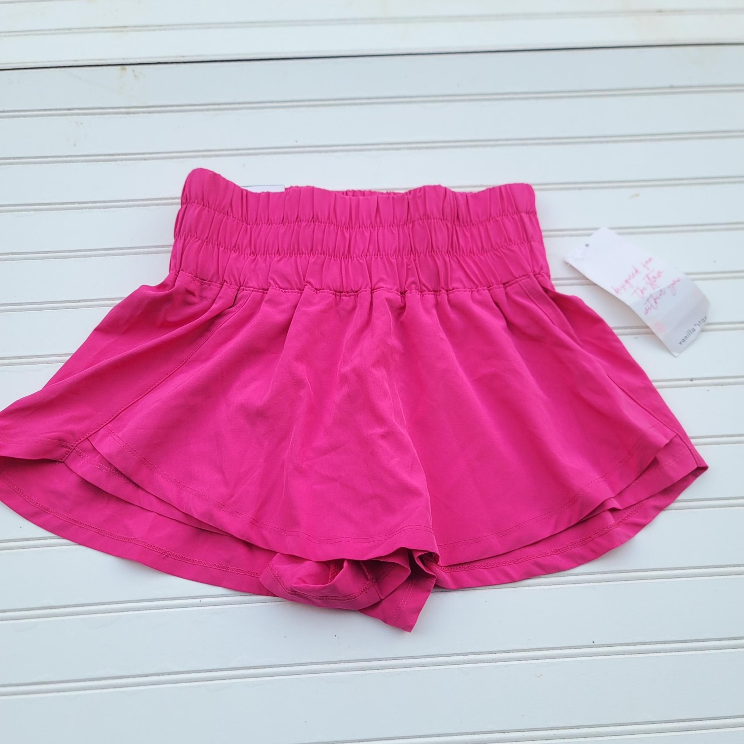 NWT Vanilla Star Skort Ladies Hot Pink Smocked Short High Waist Breathable XS
