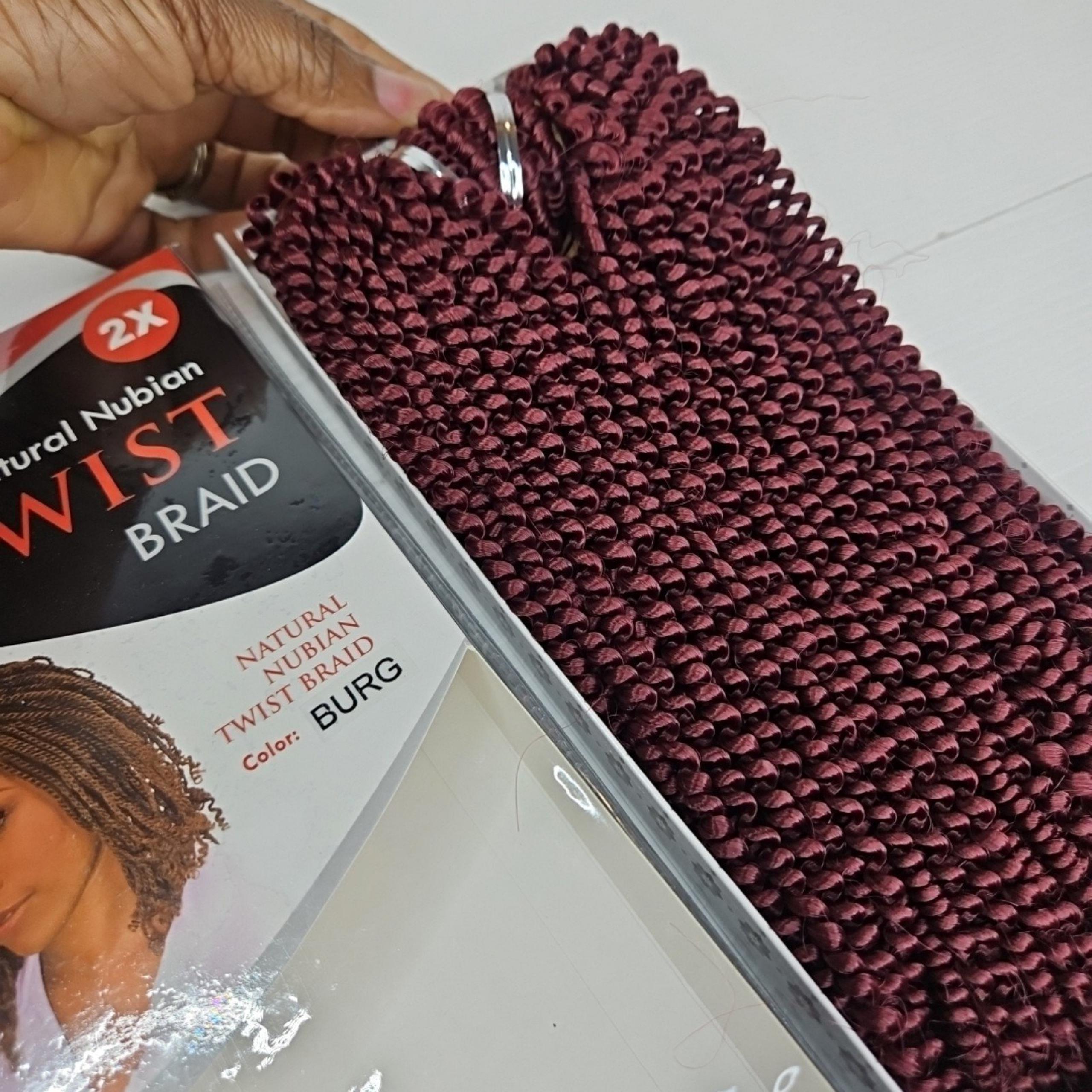 (BURG)Original Natural Nubian twist 100% Kanekalon 2X Braiding HairElastic Twist