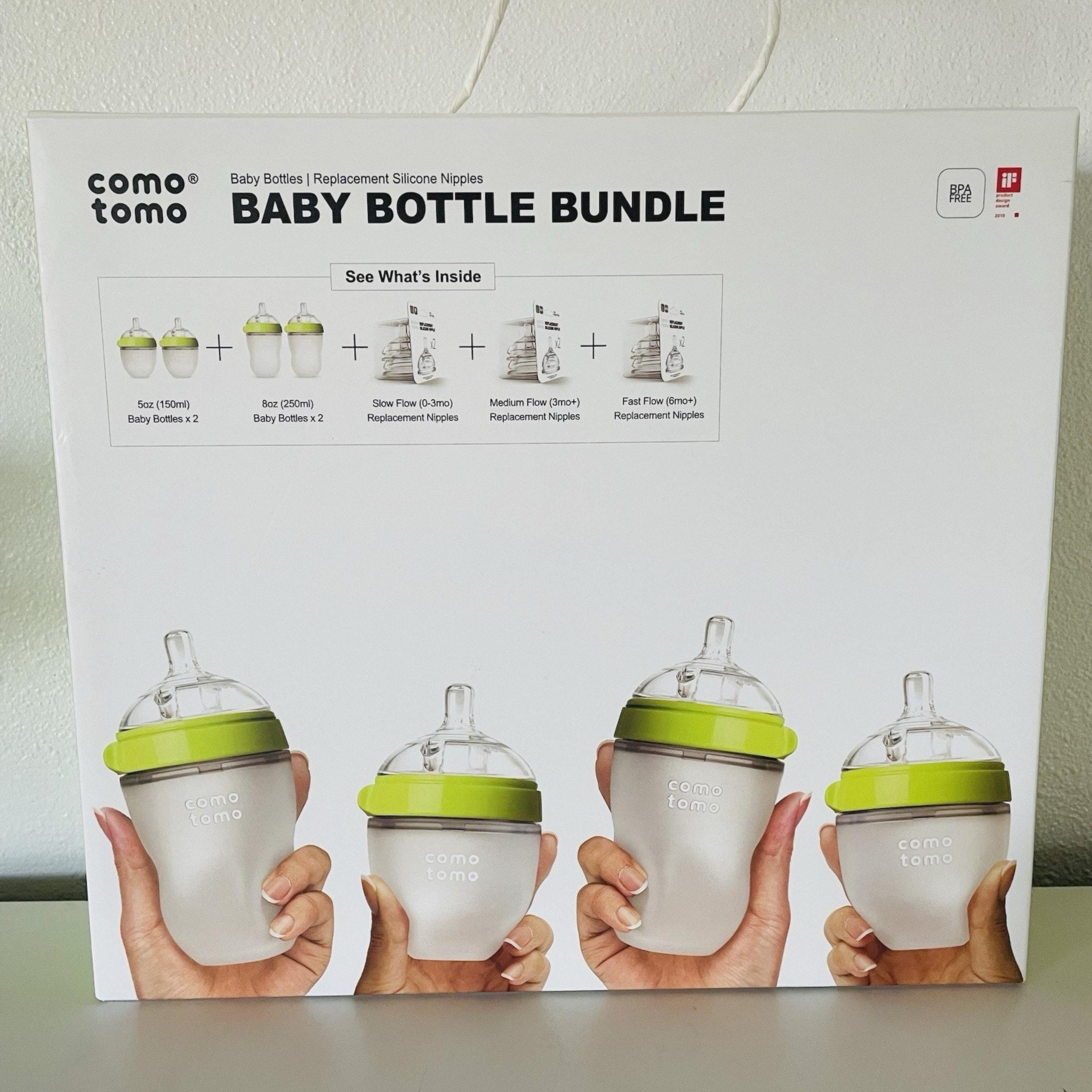 NEW Como Tomo Baby Bottle Bundle Green 10 Piece Set