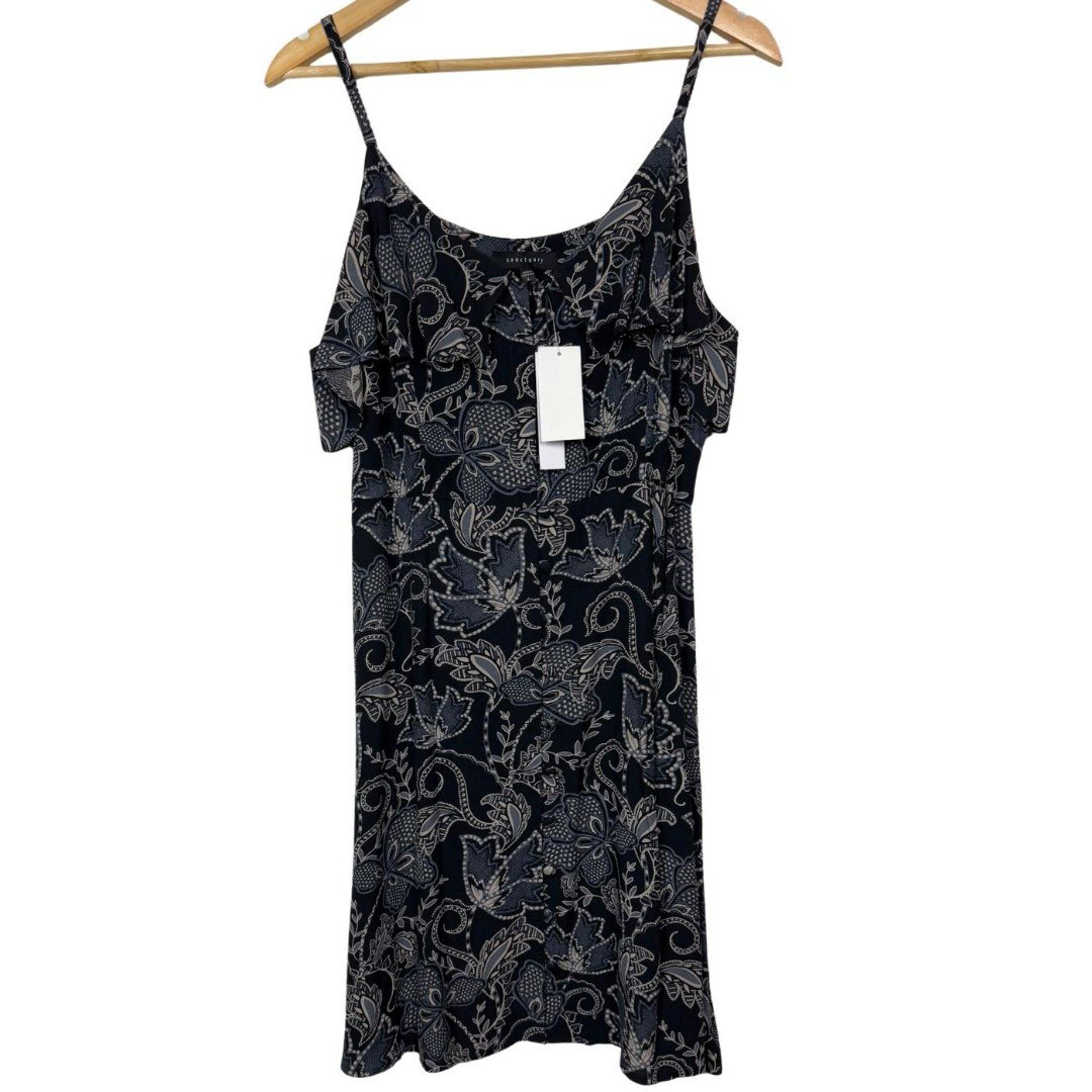 Sanctuary Dress Floral Flounce Rafaella Printed Spaghetti Strap Large Babydoll