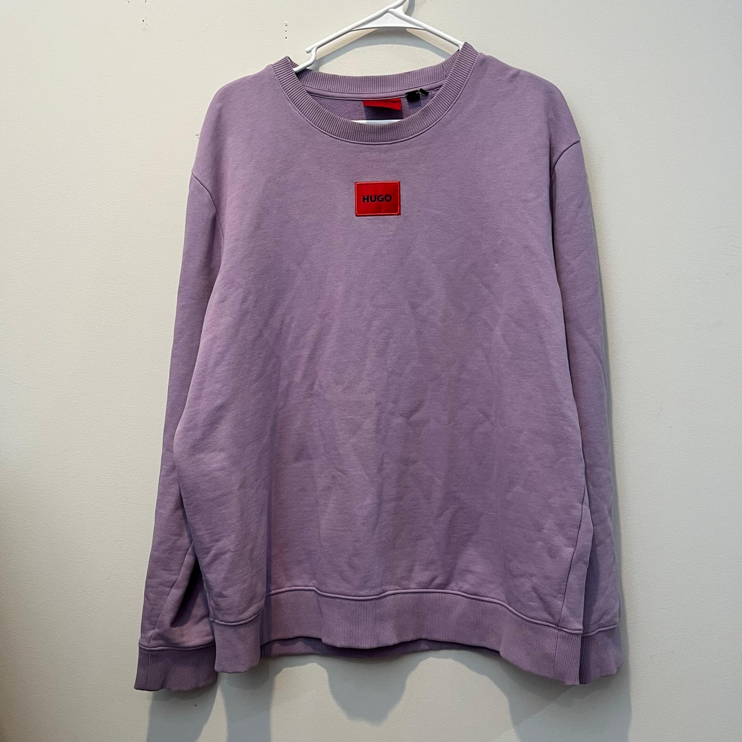 Hugo Boss Men's Purple Logo Crewneck Sweatshirt US XL