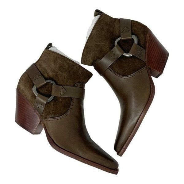 Vince Camuto Nenanie Leather Suede Bootie Taupe Size 8 NWT