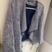 Karl Lagerfeld Paris Tweed Waterfront Jacket Size XL Blue /White Fringe NWT 140