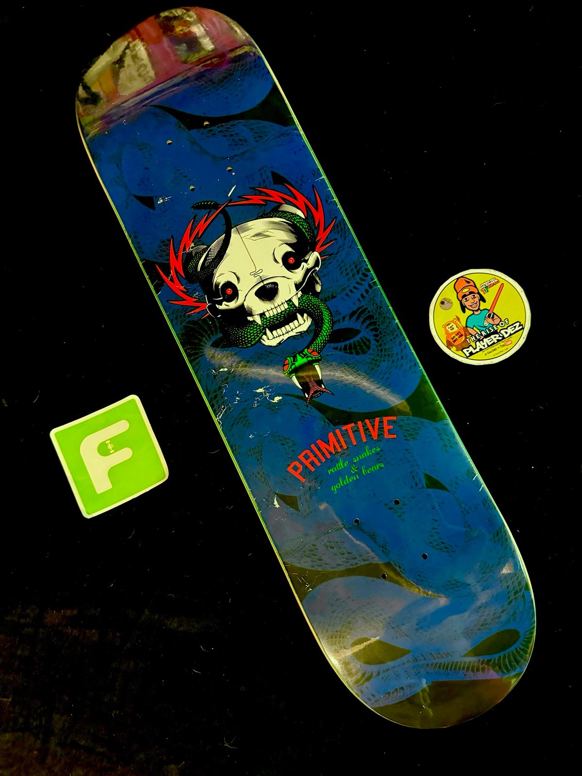 RARE Paul Rodriguez Prod EARLY Primitive Skateboard Deck Mike Mcgill Skull