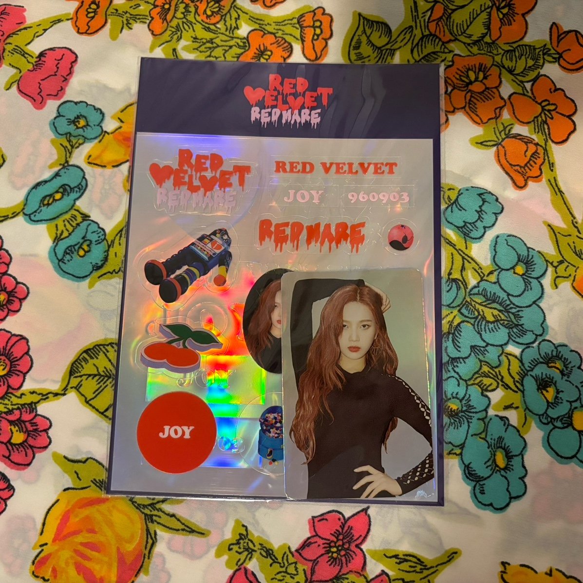 Kpop Red Velvet Redmare 2018 Concert Joy Holo Photocard & Sticker Set Rare