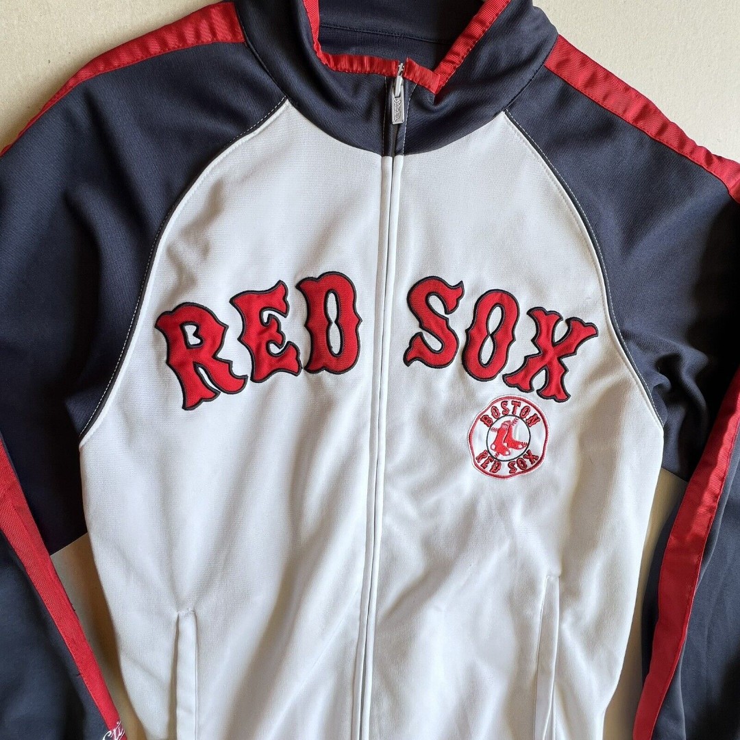 Boston Red Sox Jacket Mens Blue white Majestic MLB Baseball