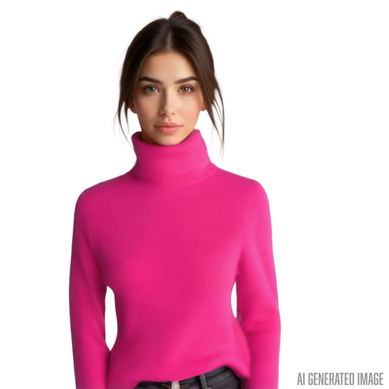 Charter Club Luxury 100% Cashmere Soft Knit Hot Pink Turtleneck Sweater XS NWT