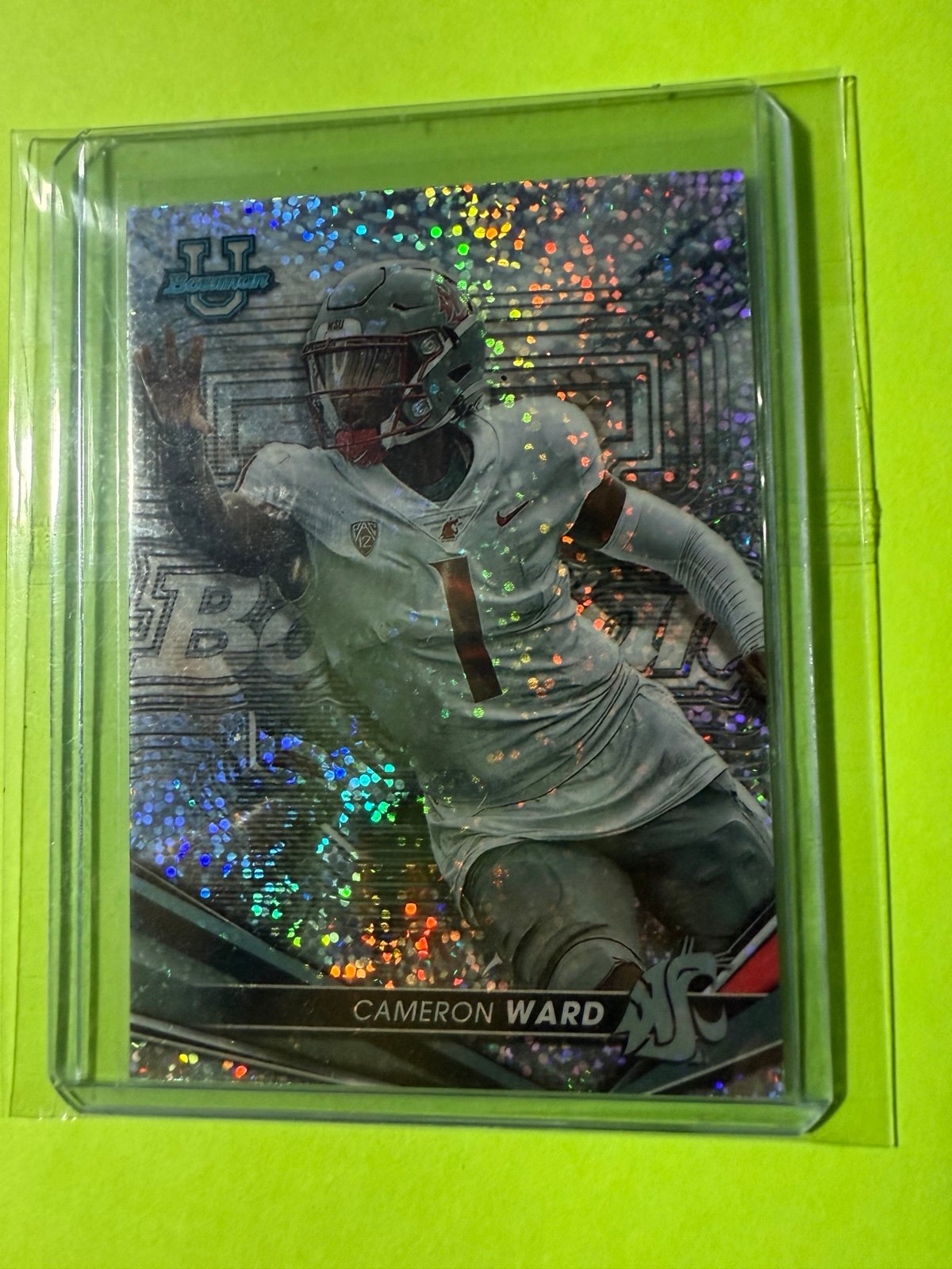 Cameron Ward PRC Glitter Refractor Football Card