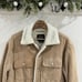 urban outfitters mens bdg brown corduroy Snap Down Trucker Sherpa Jacket Medium