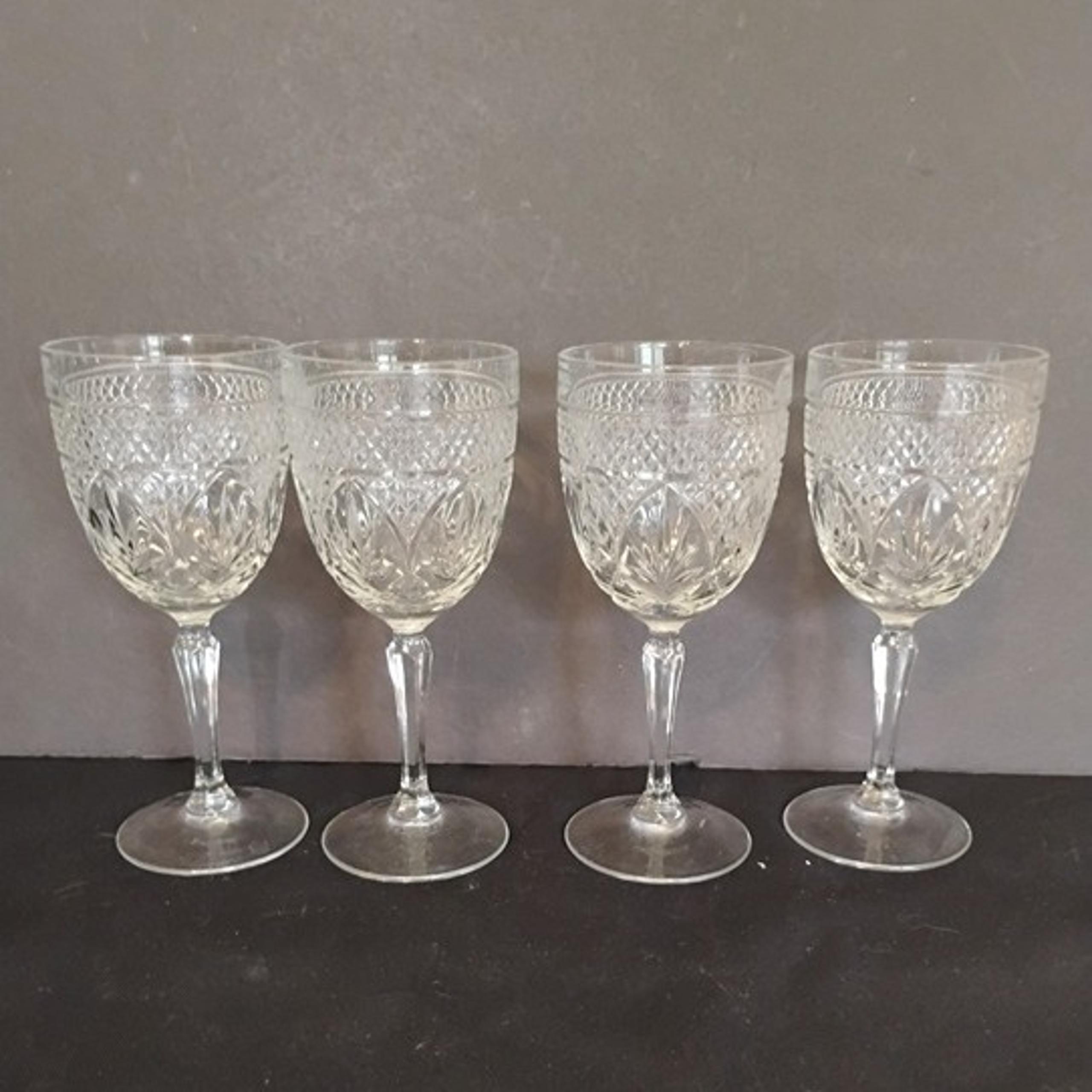 Cristal D'arques Antique Pattern Wine Glasses, set of 4