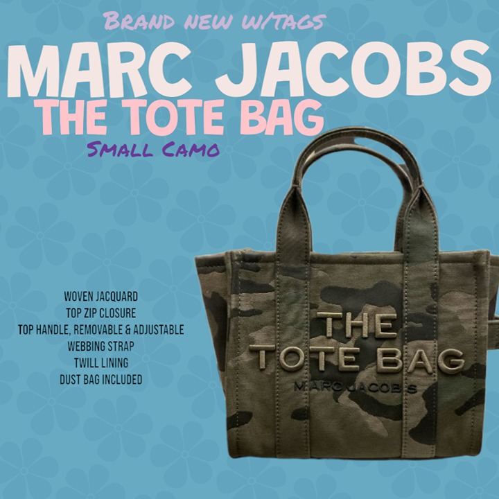 BRAND NEW WITH TAGS -- MARC JACOBS - The Jacquard Small Tote Bag, Camo Multi