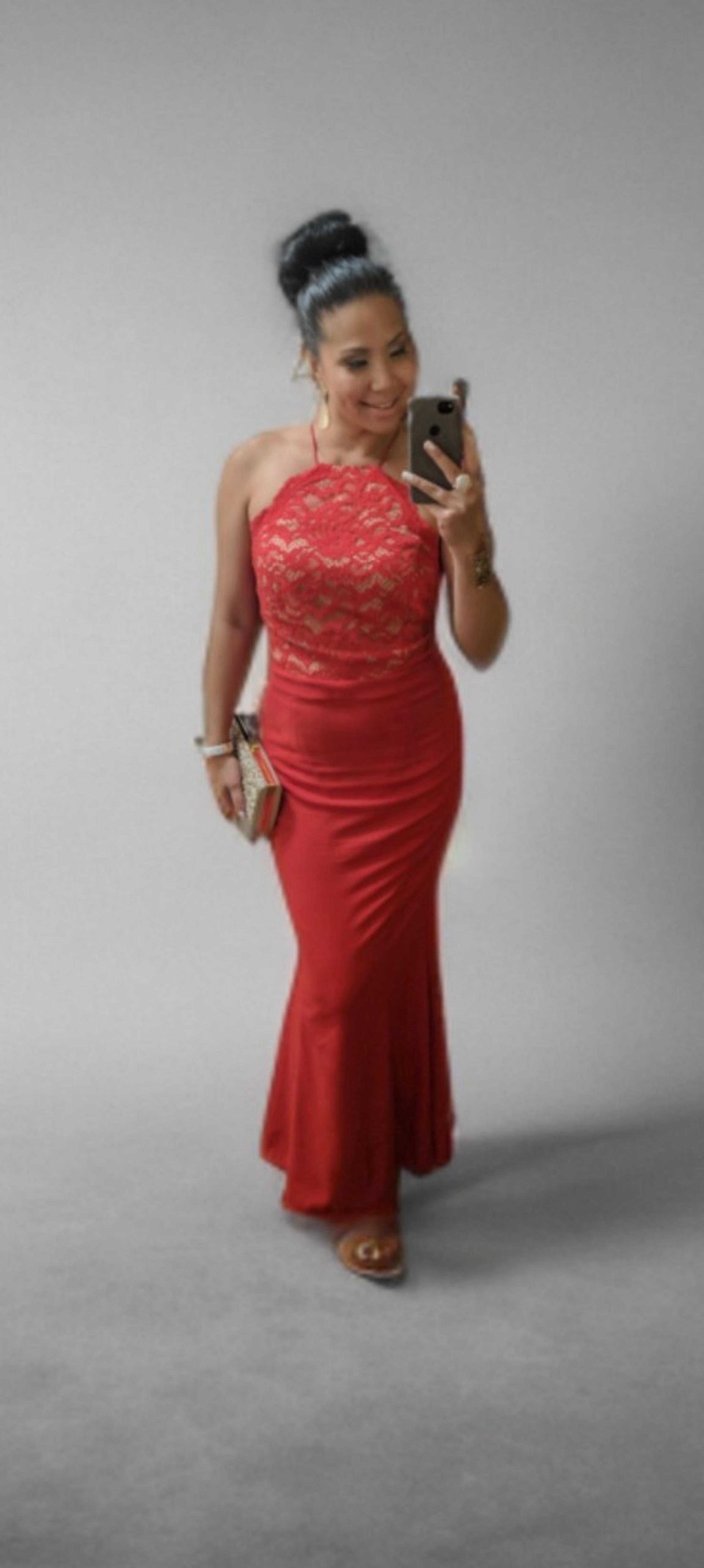 JARLO lace red gown