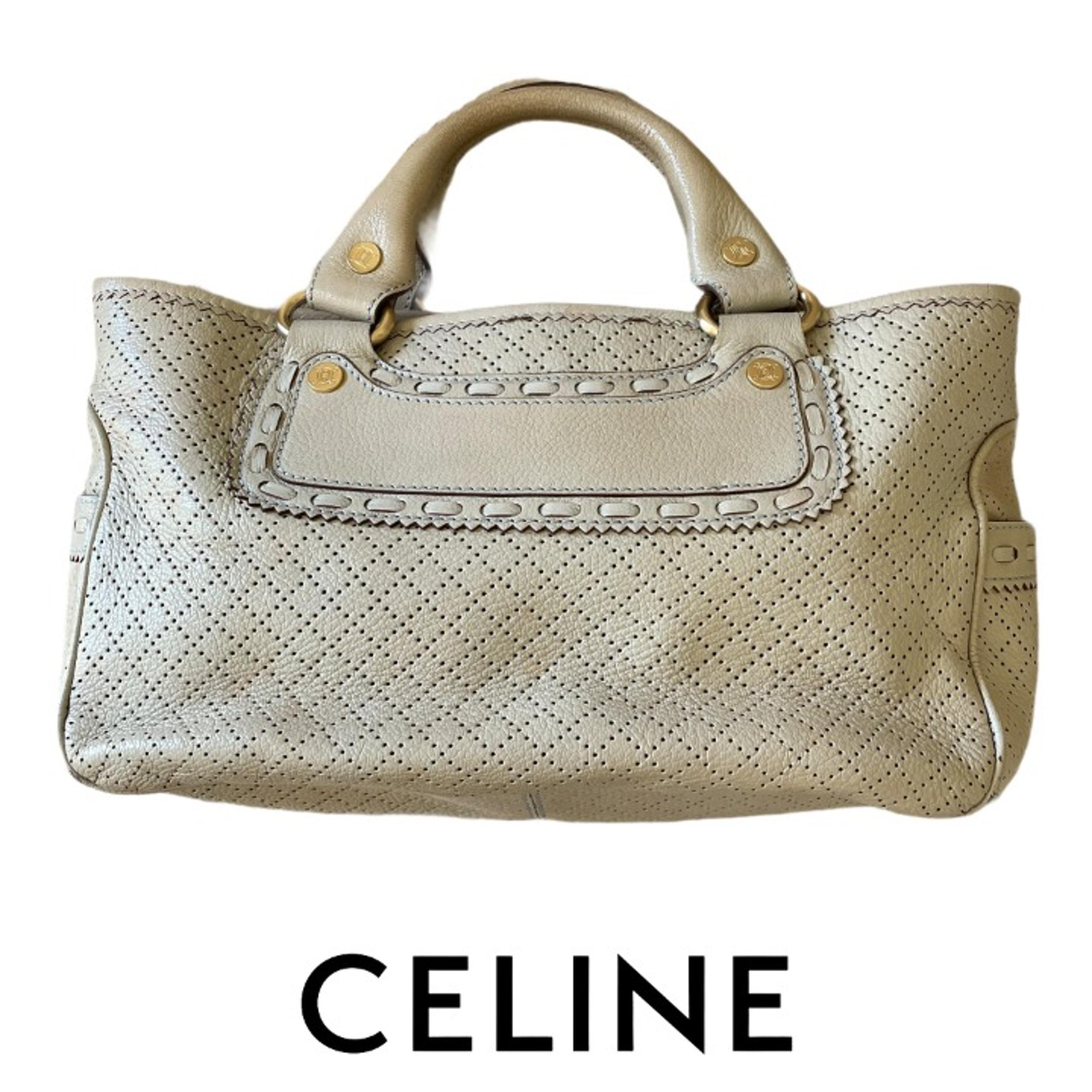 Celine Cream Color Boogie Leather Handbag