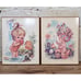 Vintage Decoupage Child Baby Prints Big Eye Bathroom Nursery Gallery Wall Kitsch