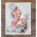 Vintage Decoupage Child Baby Prints Big Eye Bathroom Nursery Gallery Wall Kitsch