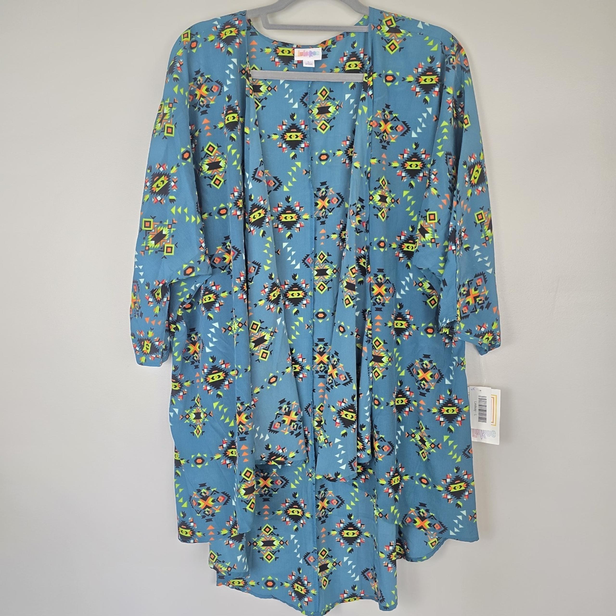 Lularoe Lindsey Kimono Cover Up Large Aztec.D39