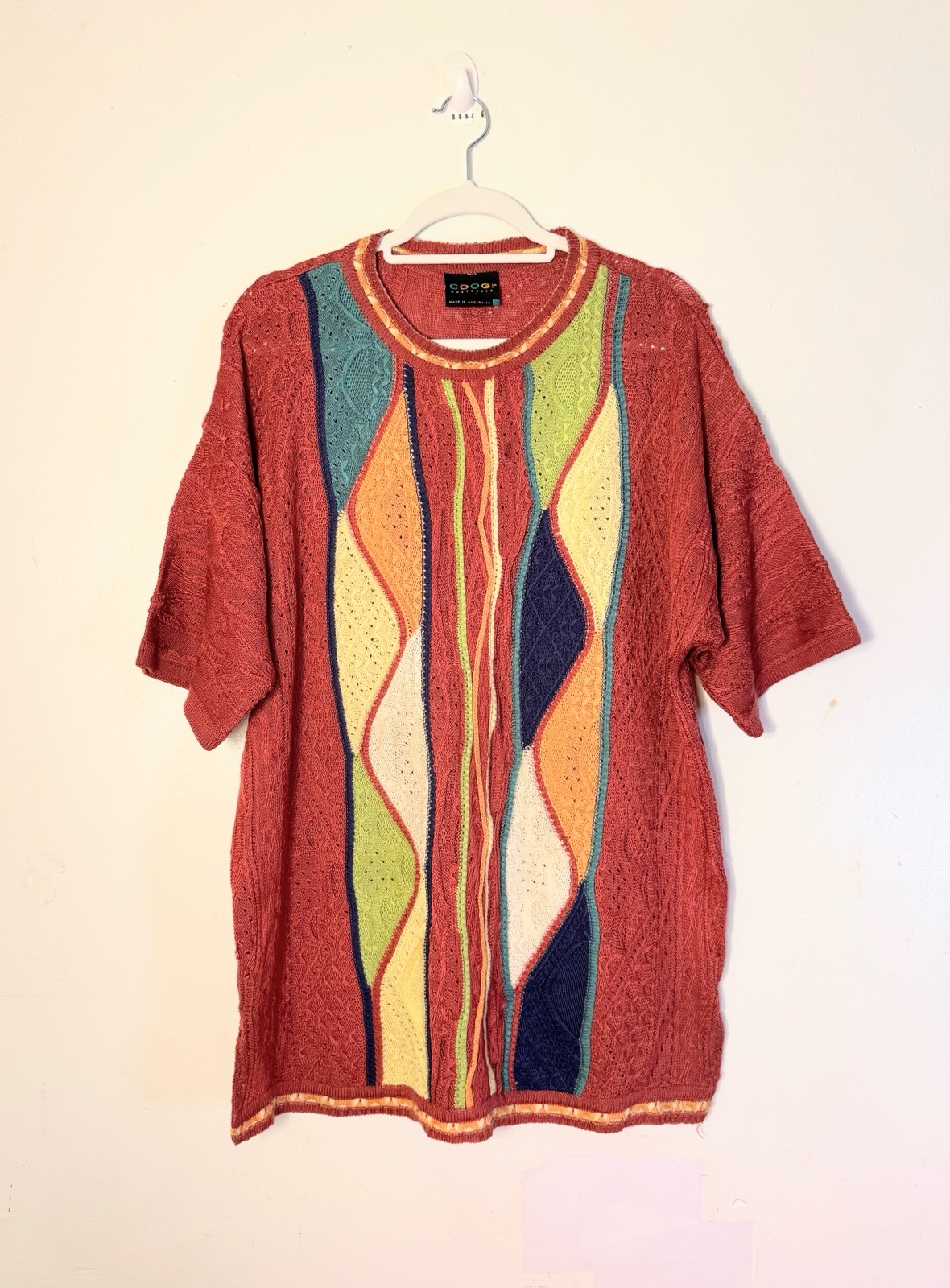 Coogi Australia Shirt Sweater Vintage Multicolor Rap Biggie Size XL Men’s EUC