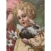 Antique 1880s The Duet George S Harris Charming Girls Lithograph