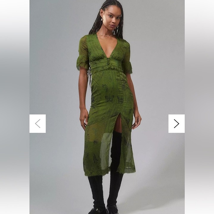 Urban Outfitters Florence Chiffon Printed Midi Dress