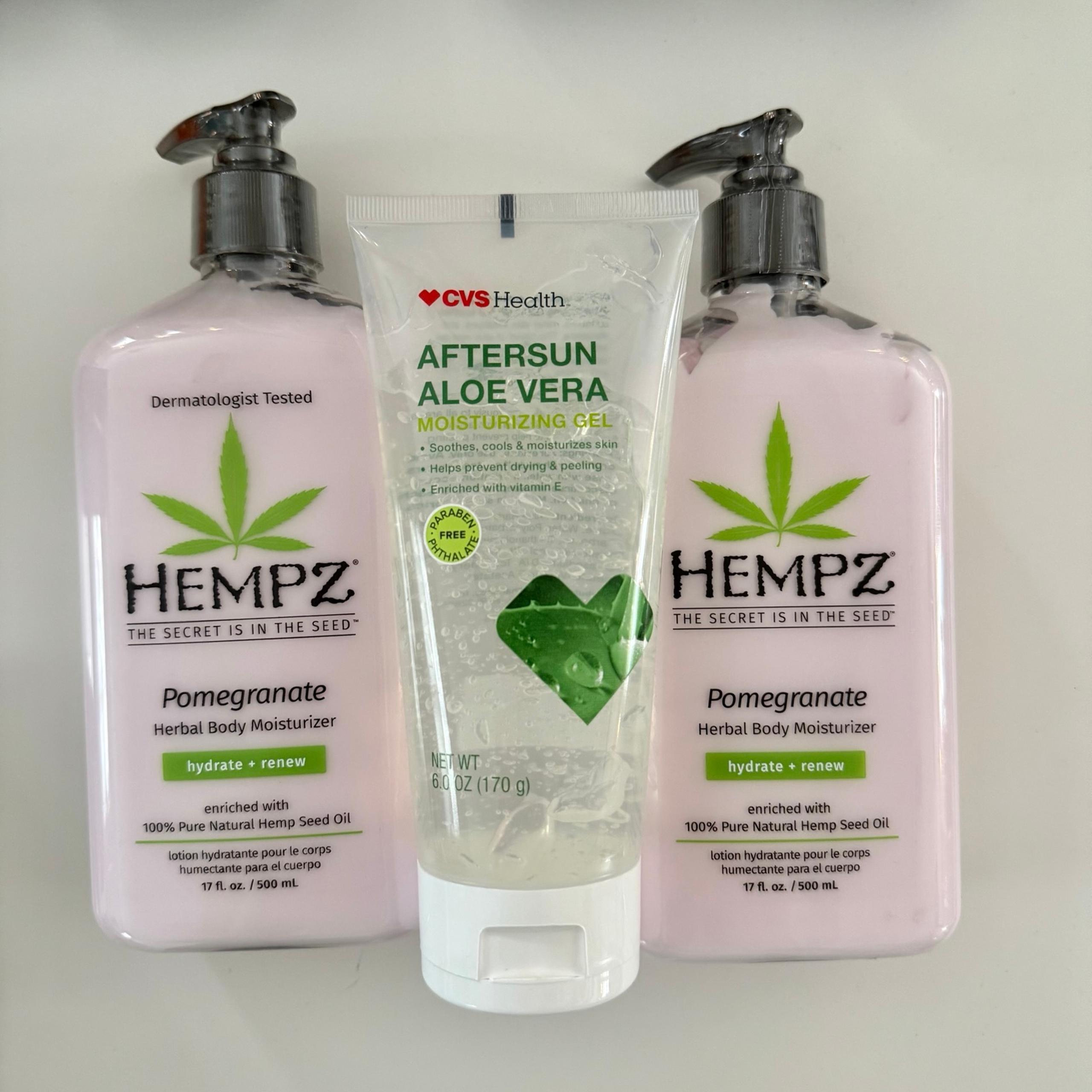 Hempz Lotion Pomegranate Body Moisturizer, + Free CVS Aftersun Aloe NEW