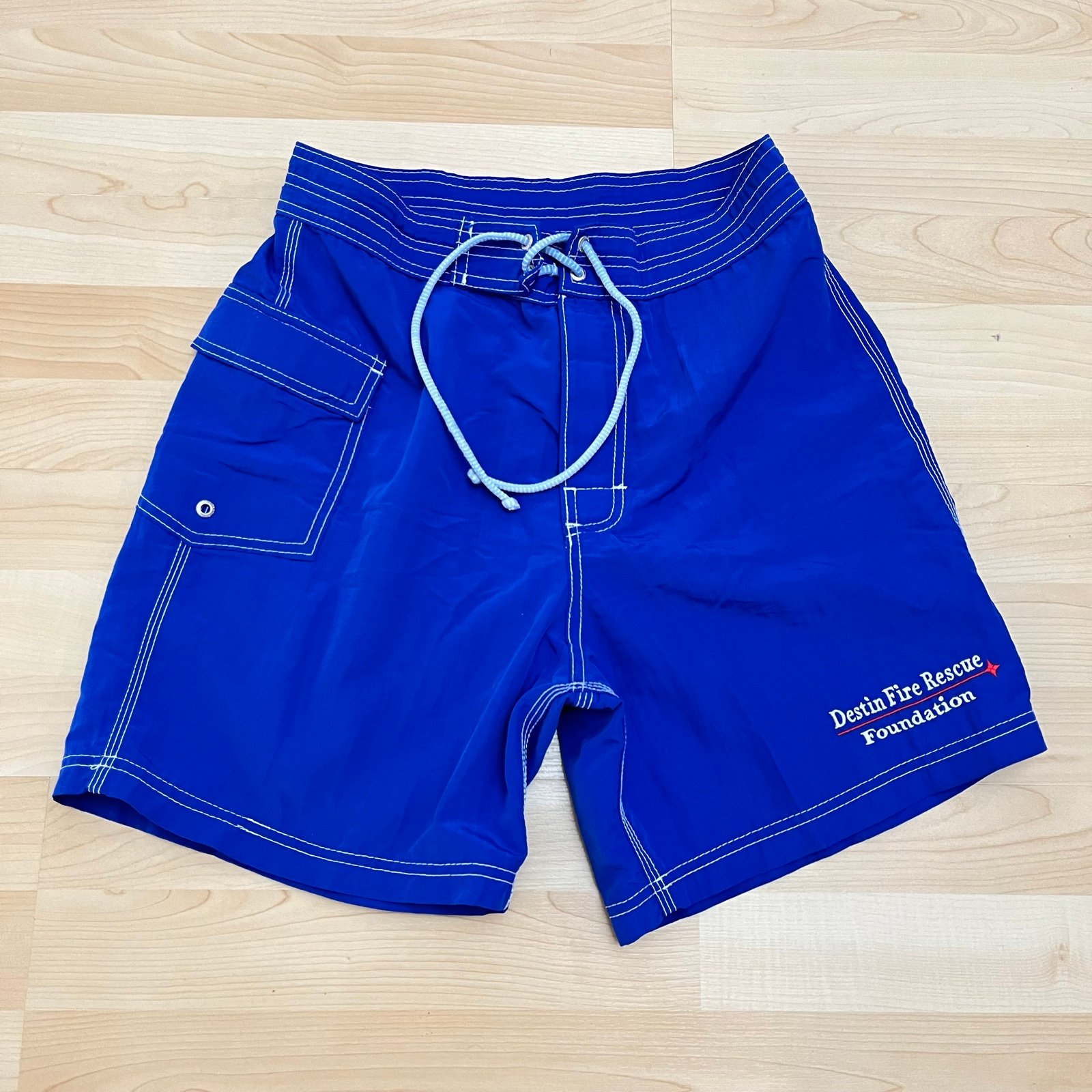 BELSHE Shorts Men’s 30 Blue Board Surf Cargo Swim Trunks Beach Made In USA Mint