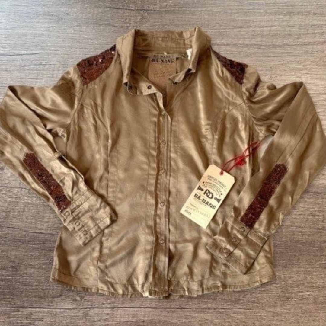 Vintage DaNang silk blouse XS