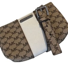Michael Kors Brown, Khaki, White Logo Fanny Pack Belt Bag Size S/M NWT