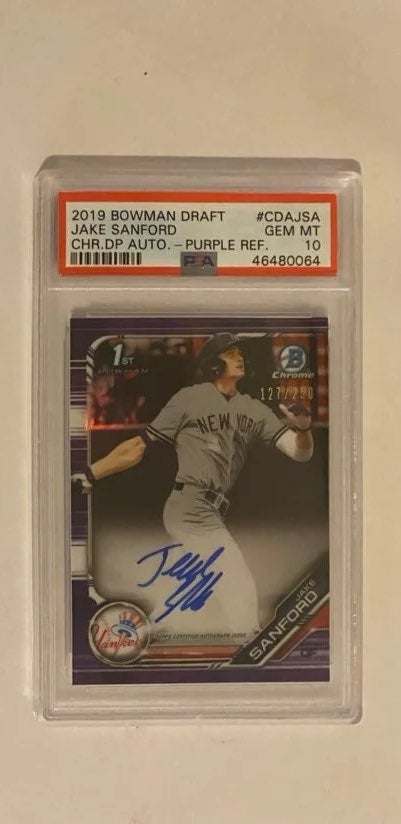 JAKE SANFORD PSA 10! BCP Purple Auto/250