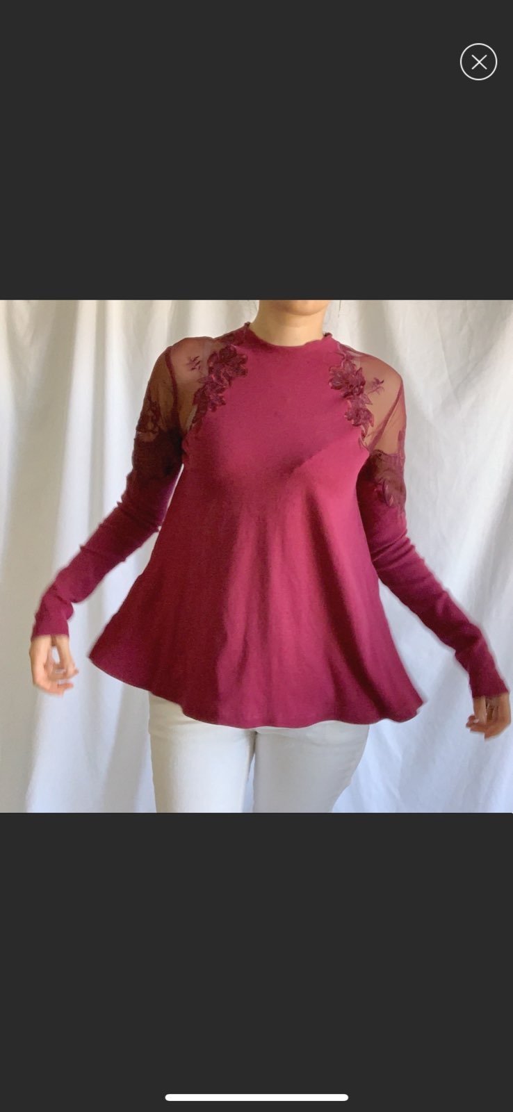 Free People Laced Shoulder Top