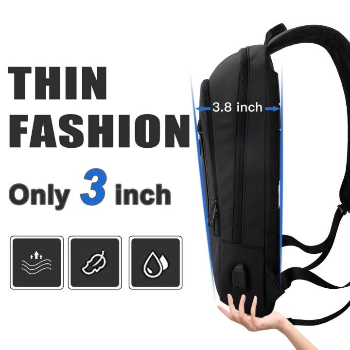 Heroic Knight Men Multifunctional Backpack Waterproof 14inch Laptop Bag High Cap