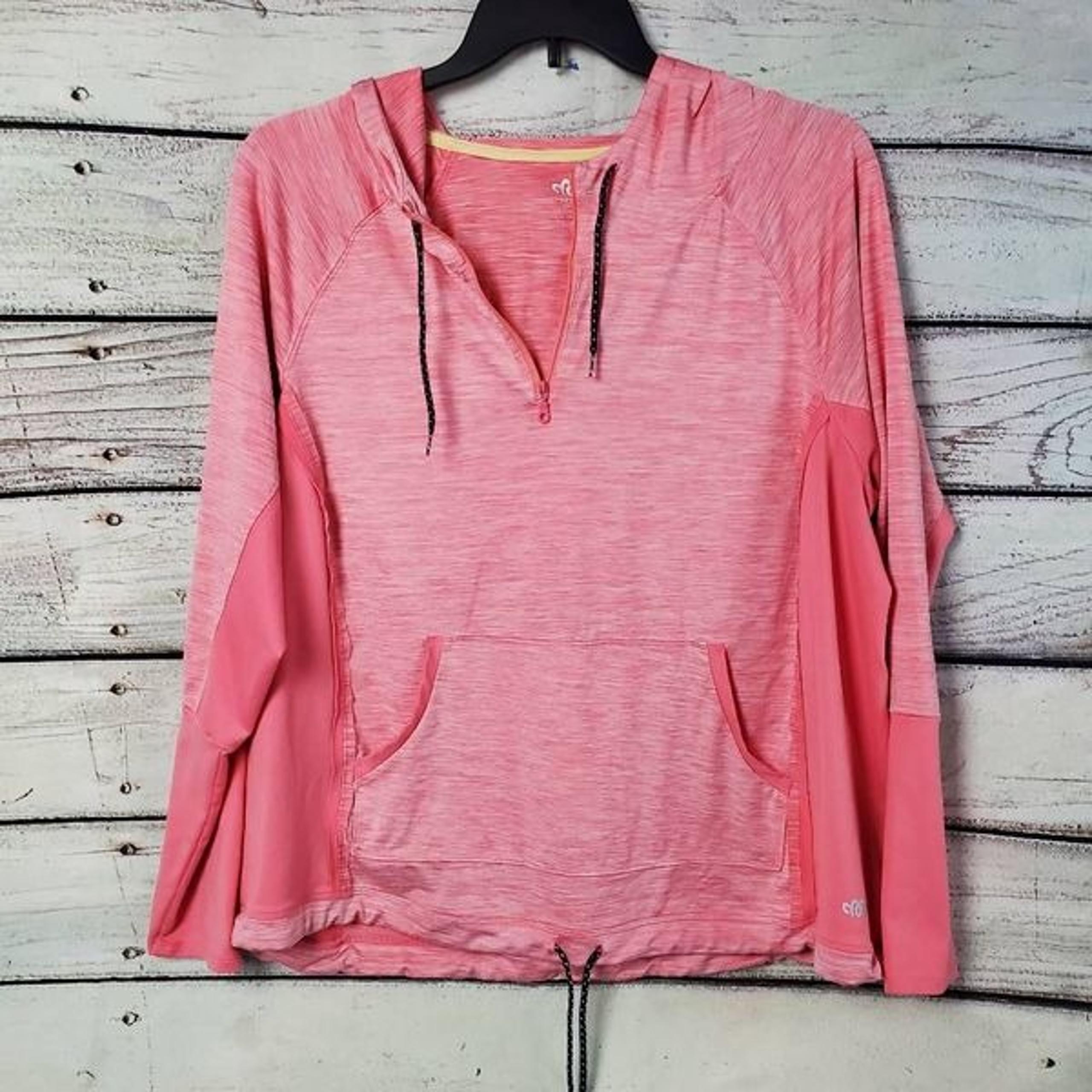 Maurices In Motion Women's Size 2 Pink Pullover Hoodie Lightweight Stretch Activ