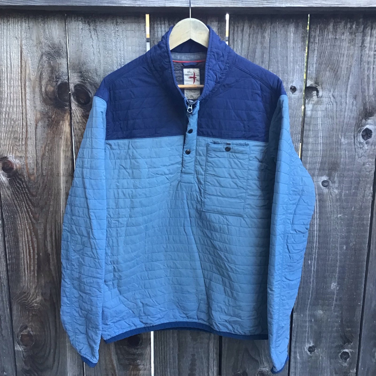 Relwen windzip popover blue puffer insulated quilted Jacket mens size xl