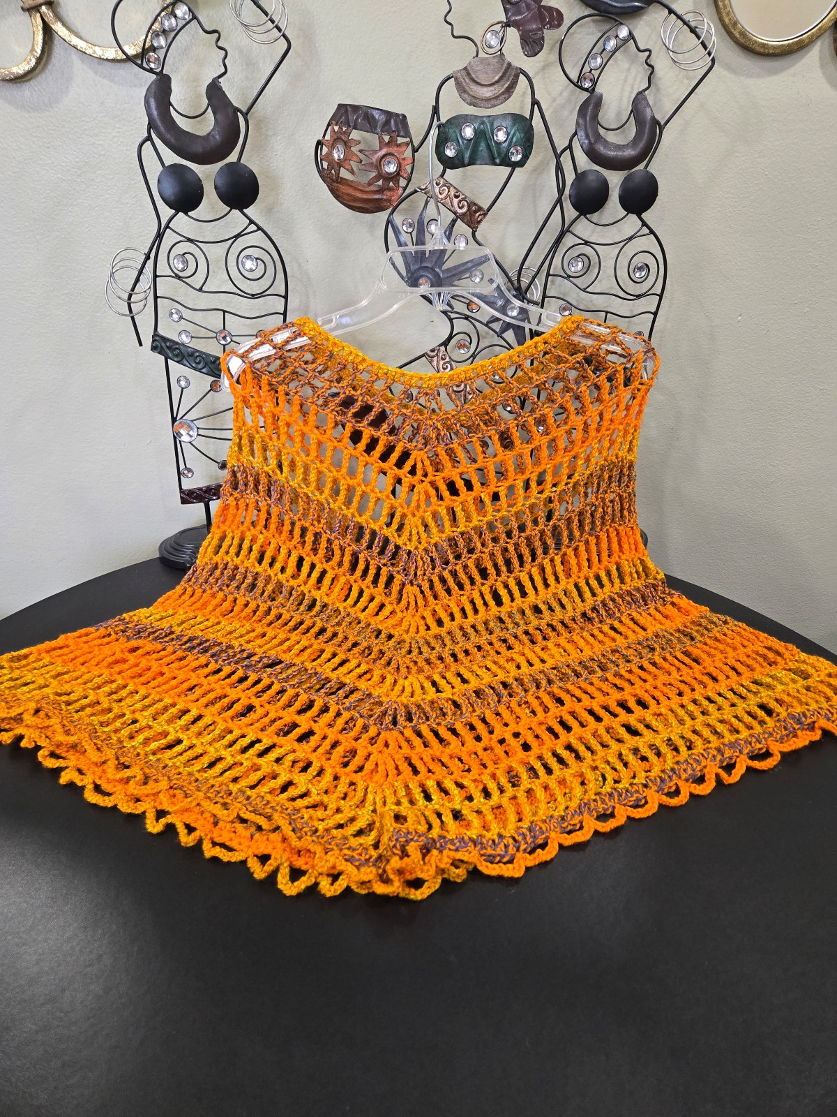 Crocheted poncho