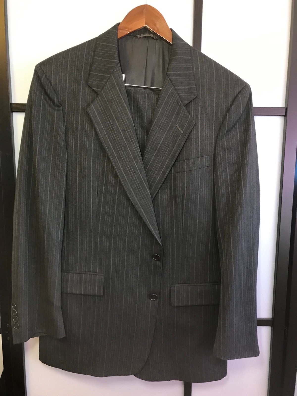 Dior grey stripe suit 42R
