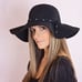 Women Silver Studded Black Floppy Hat