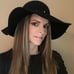 Women Silver Studded Black Floppy Hat