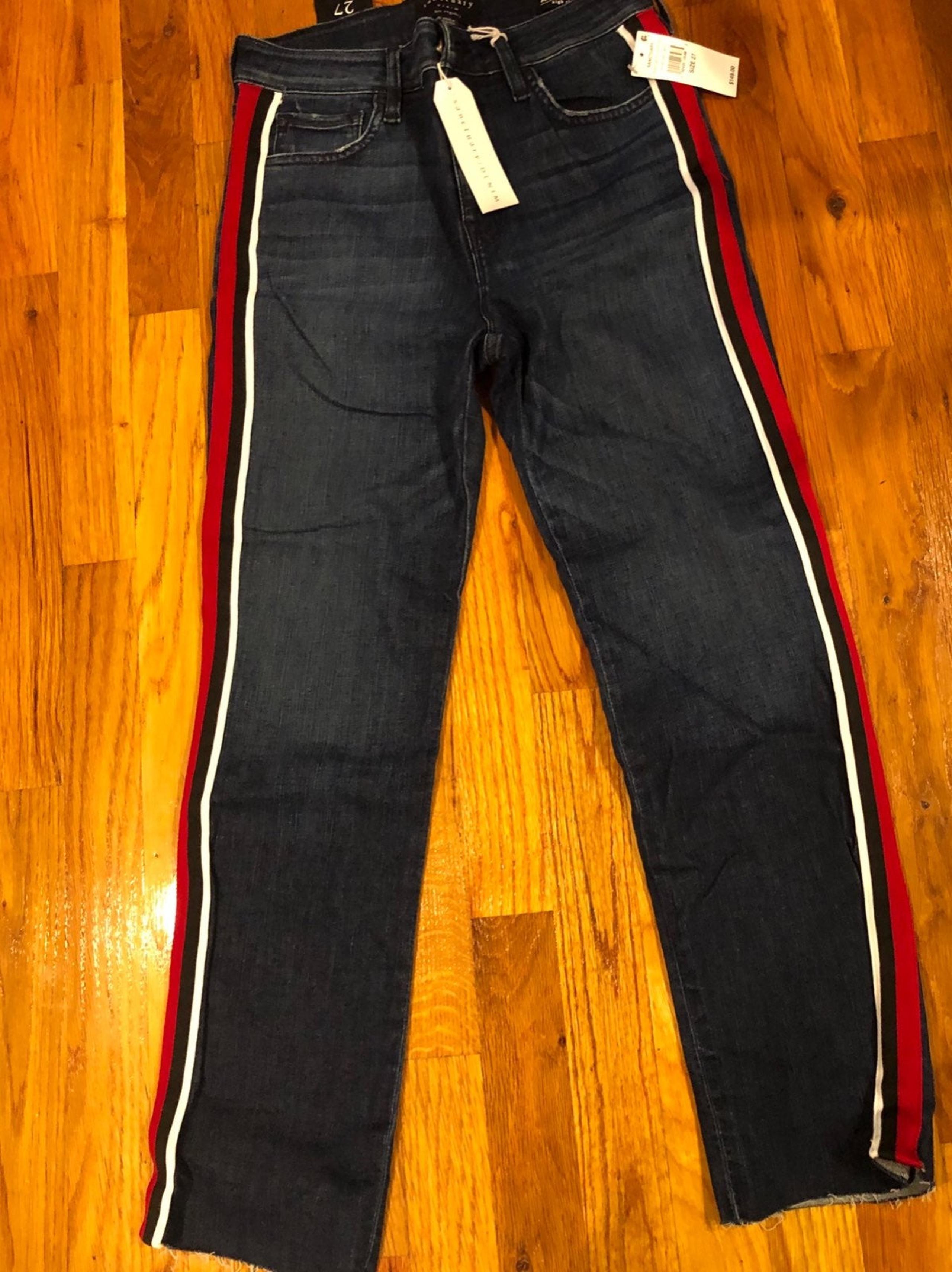 Sanctuary ankle jeans with red stripe