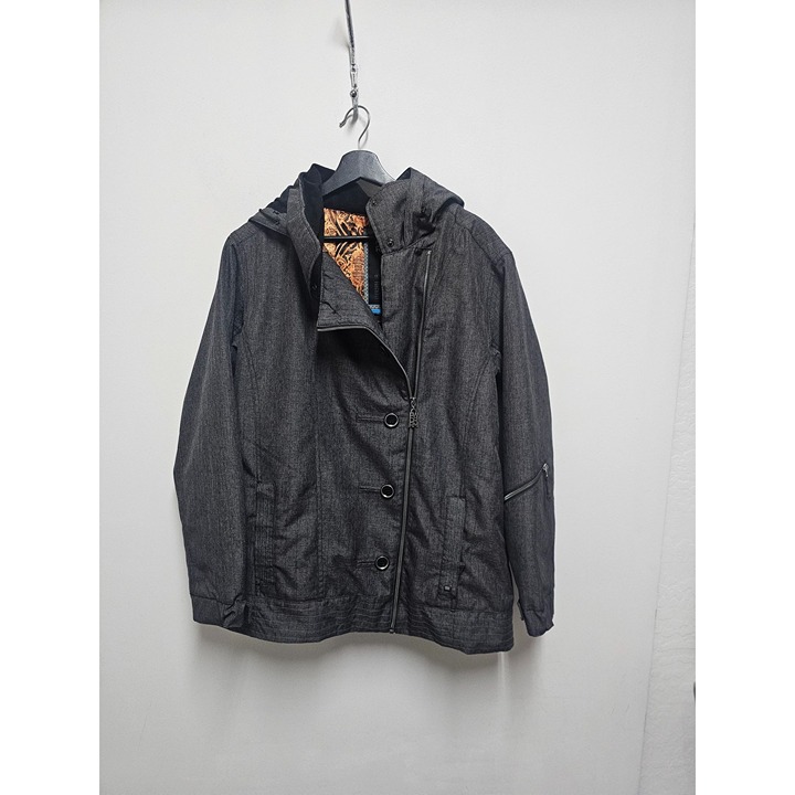 PWDR ROOM Snowboard Jacket L Women’s Gray HOODED Ski/Snowboard Coat Waterproof